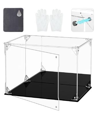COOLTAKU Figure UV Mirrored Magnet Front Collection More Assembled Acrylic Display Stain Cleaning Cloth Included 35 X Depth 25 X Height Black Base