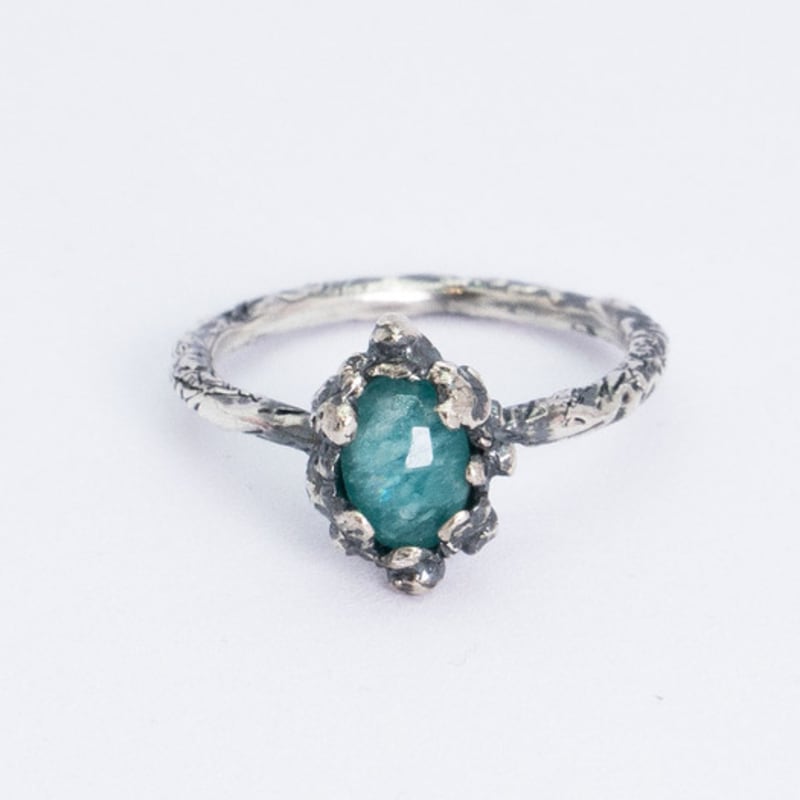HARANG HR 113R_Antique Gemstone Ring (Mint Amazonite)