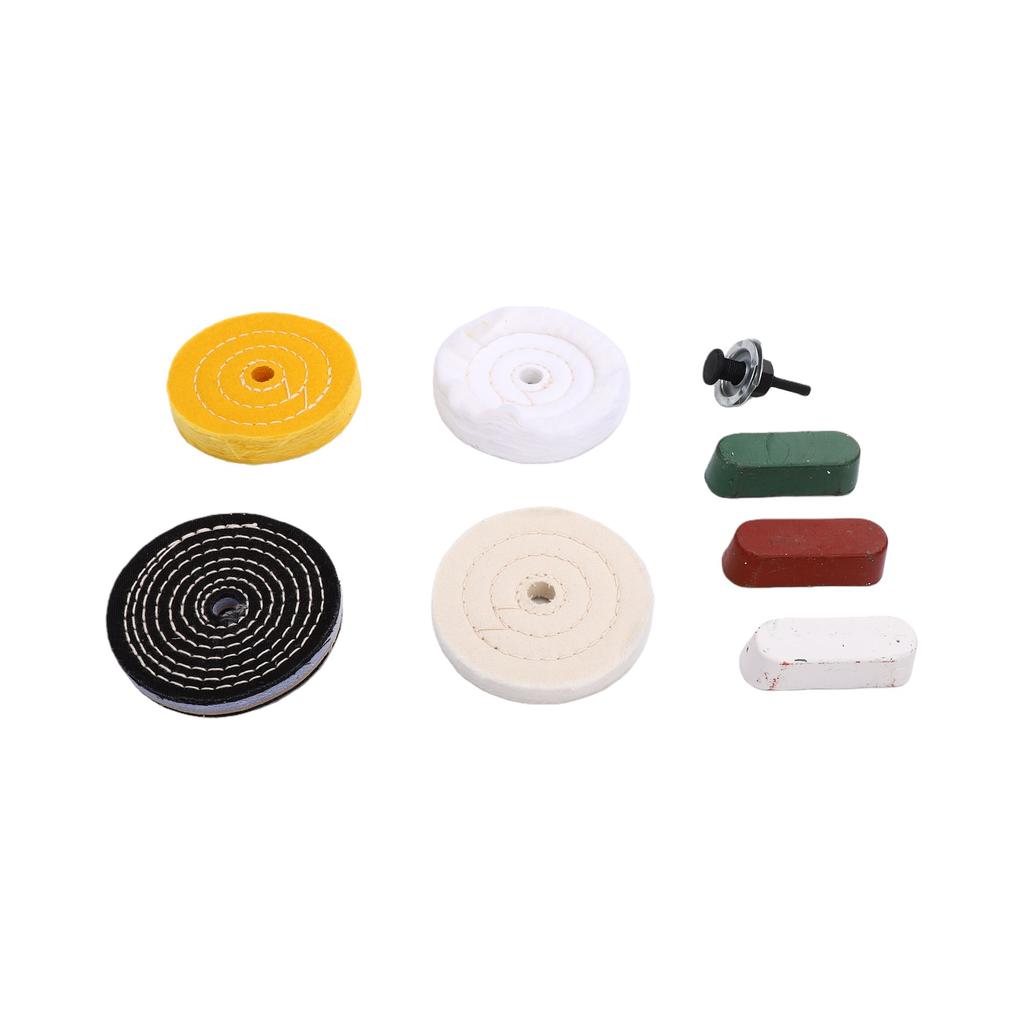 Buffing Wheel Compound Kit 4 Inch Buffing Wheels 3 Polishing Compounds with 1 4in Drill Adapter