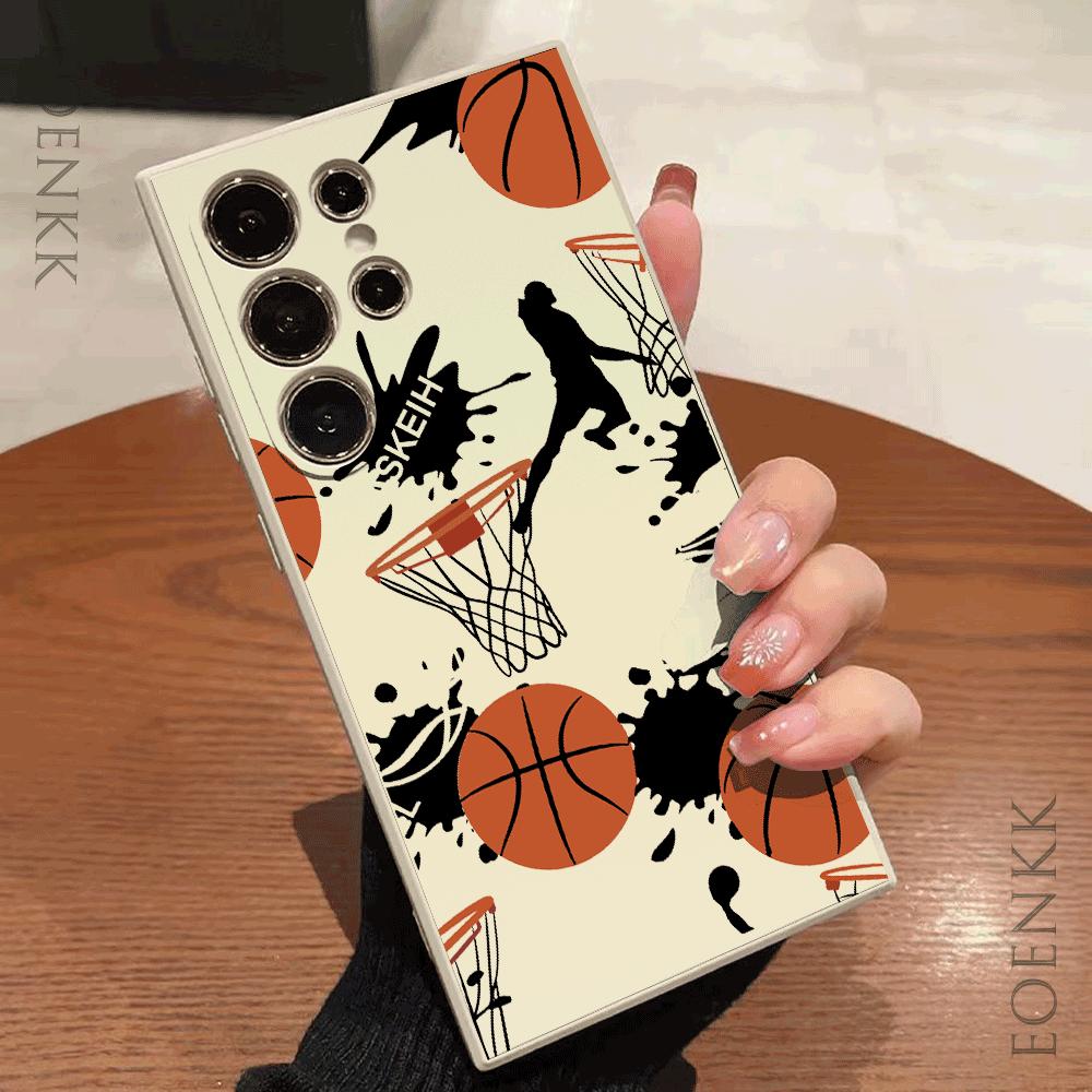 Basketball Silicone Case For Samsung Galaxy S25 S24 S23 S22 S21 Ultra FE A35/A54/A55/A34 5G Note 10/20 Plus Anti-Fall Slim Cover