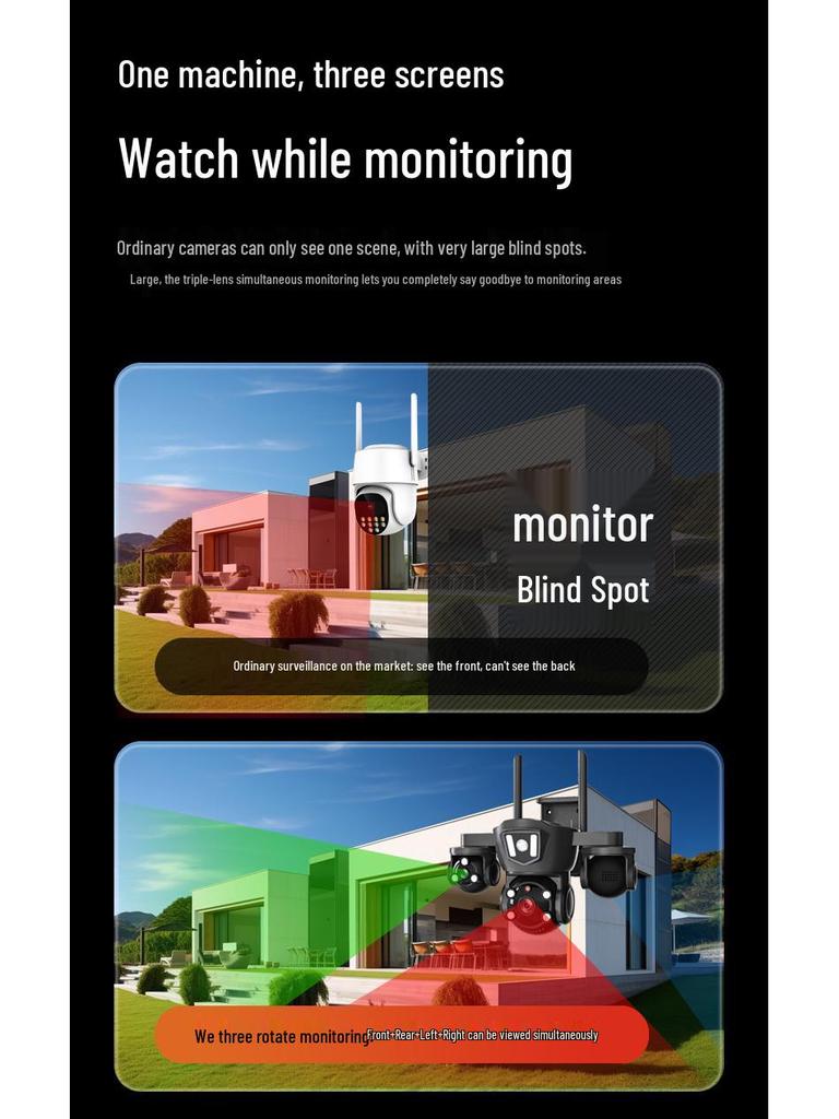 V380APP 360° Wireless Outdoor Night Vision 4G Camera with Remote Mobile Access