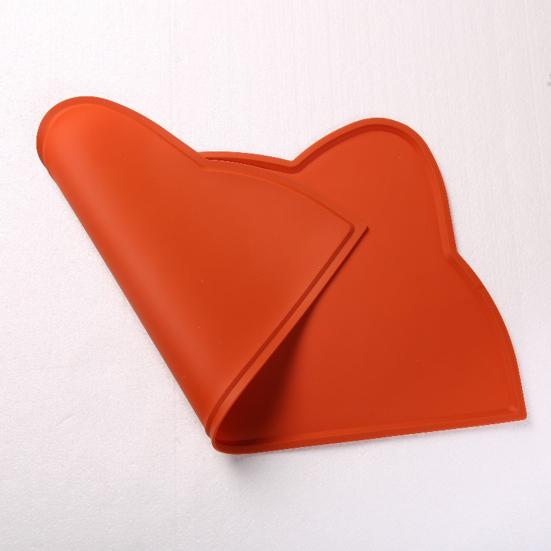 Waterproof Dog Food Mat Cat Face Design Silicone Pet Feeding Placemat with Raised Edge Non-slip Pet Bowl Mat for Dogs Cats