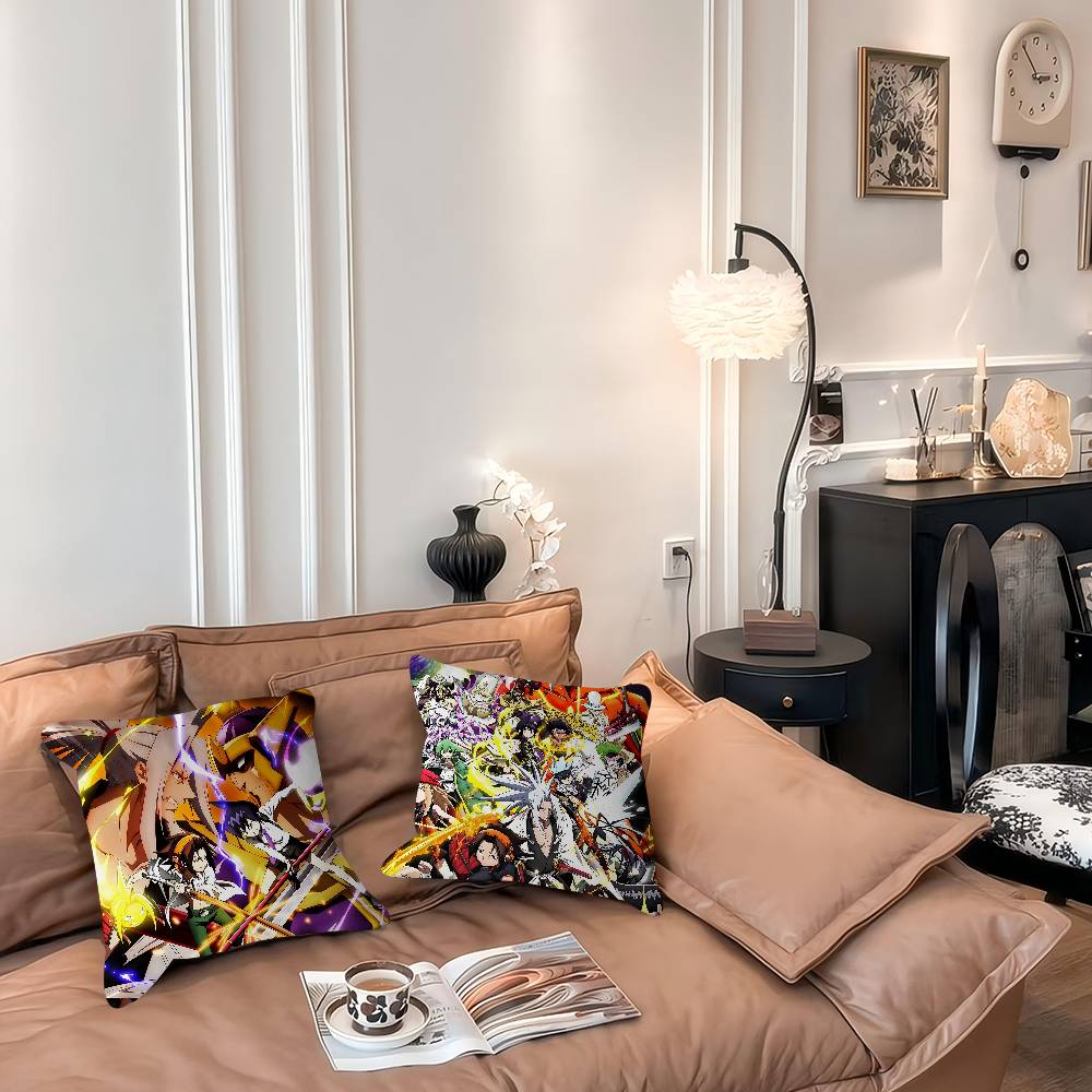 Anime Shaman-King Cushion Cover Inches Farmhouse Decor Home Throw Pillow Covers for Couch Decorations