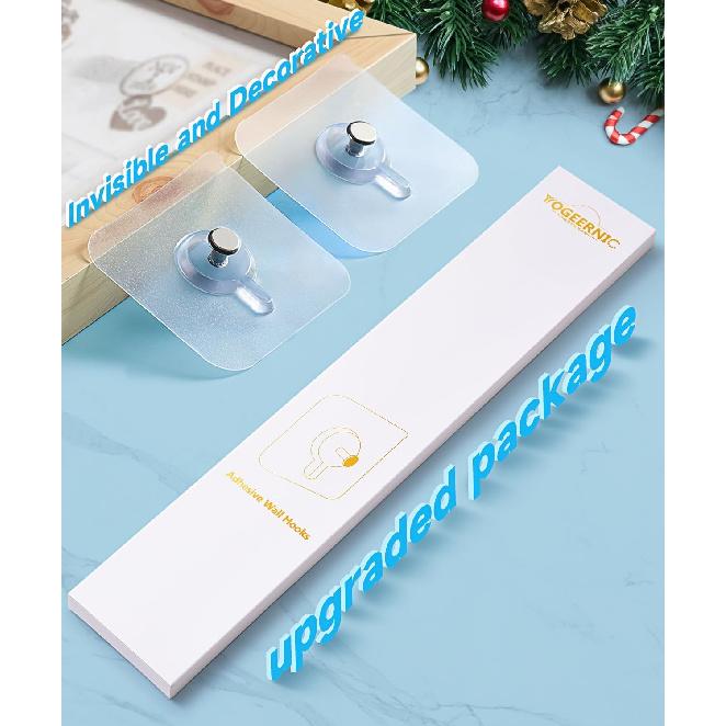 Adhesive Hooks for Wall(13lb Max), Wall Hangers Without Nails for Photos Frames, Utility Waterproof and Oil Resistant Hooks for Kitchen, Bathroom,