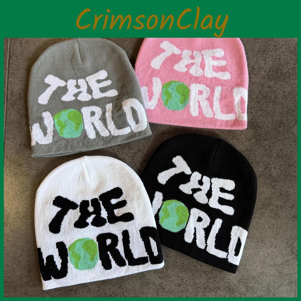 Strickmütze im Briefstil mit Straßenmuster und bequemer Passform für Teenager Jahreszeiten Kalt