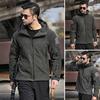 Men's Fleece Jacket Hooded Thermal Windbreaker Full Zip Up Fall Winter Plush Coats with Pockets for Safari Hiking Workwear