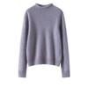 Women's Heathered Thickened Cashmere Half-Turtleneck Sweater - Long Sleeve Knit Pullover for Autumn & Winter