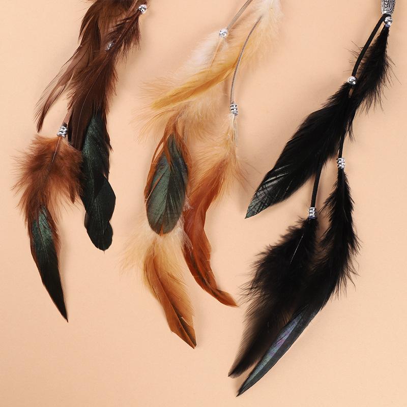 Bohemian Feather Hairband Women'S Festive Masquerade Carnival Hippies Costume Indian Prom Gypsy Long Tassel Hair Accessories
