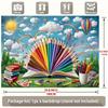 Colorful Pencil & Book Backdrop, Art Classroom Photography Background