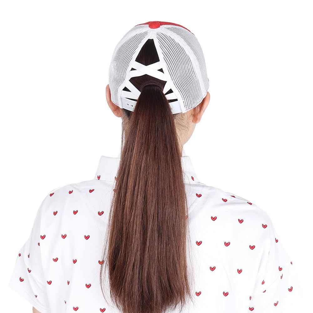 Callaway Mesh Cap Tail Adjustable Golf Hat C23191208 Free Size Women's (Bonnie Style, Size) / / 1100_Red,