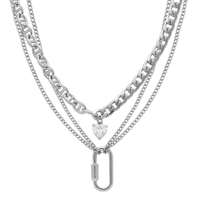 Necklace multi-layer stacked temperament neck chain autumn new diamond-encrusted collarbone chain
