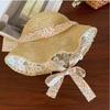 UV Protection Beach Hat Lace-up Sun Protection Cap Casual Weave Straw Hat  Spring