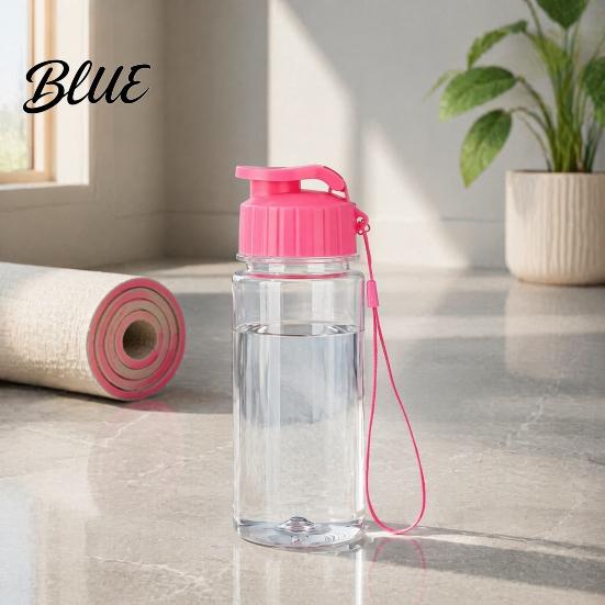 Leak-proof Water Bottle Sports Bottle with Flip Lid And Lanyard Portable PET Office Daily Jug Cup Lightweight Fitness Jug for Gym School Students