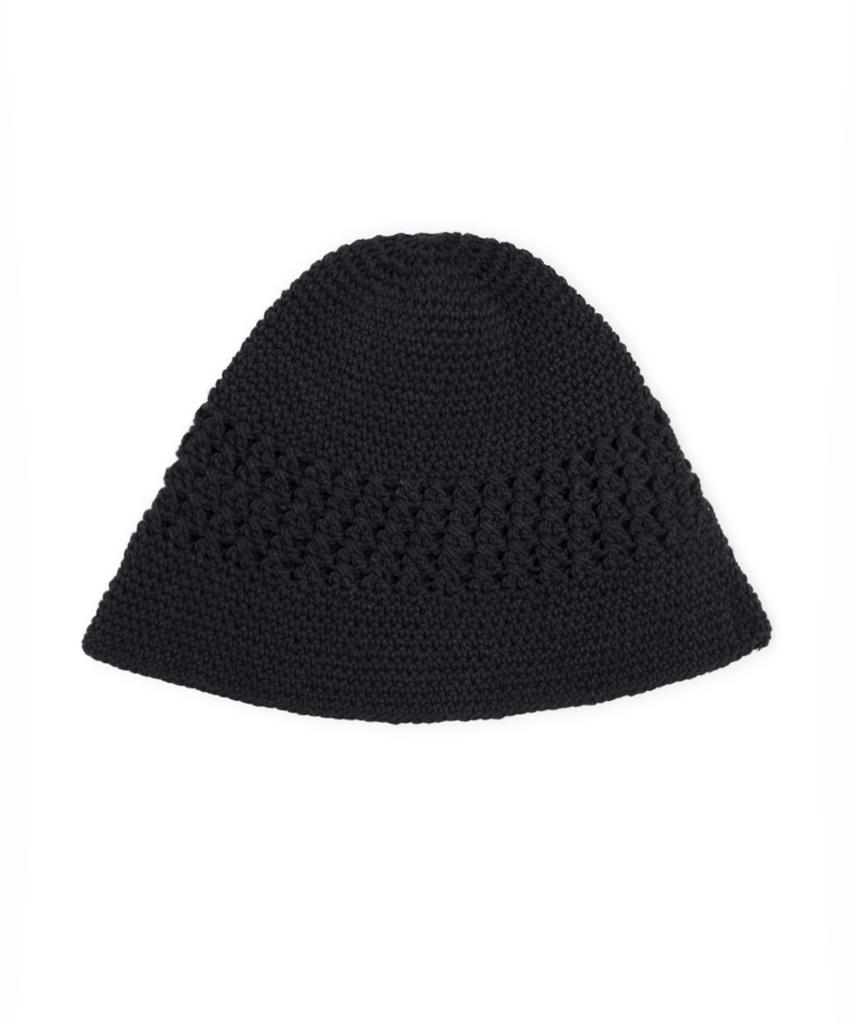 Mattengkim Crochet Cotton Bucket Hat In Black