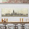 Modern Abstract Art Canvas Painting Hand Painting New York and Paris on Canvas Oil Painting for Home Wall Decoration Frameless