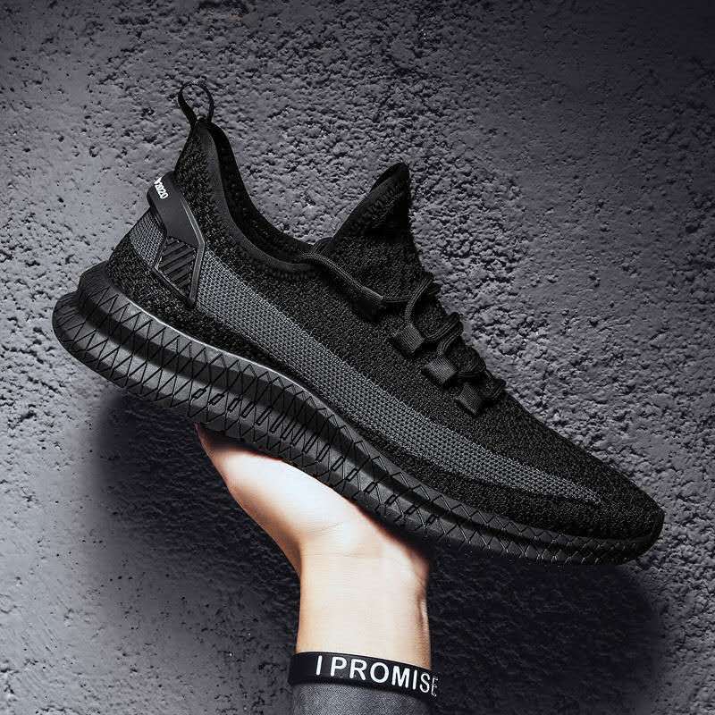 Men's net shoes new spring breathable light casual shoes men's Korean version summer running trendy shoes men's small black shoes
