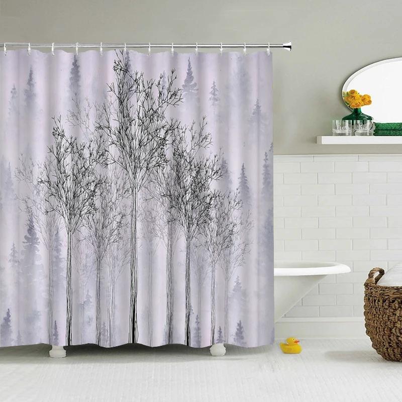 Colorful Modern Shower Curtain 3d Bathroom Curtain With Hooks Decorative Partition Screen 180*240 Polyester Washable Cloth