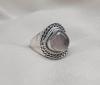 Rose Quartz 925 Sterling Silver Ring: Handmade Boho Cabochon Jewelry