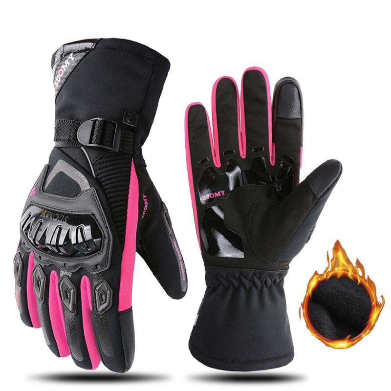 Winter Motorcycle Gloves Touchscreen Compatible Windproof Warm Thick Full Finger Riding Gear Men Women