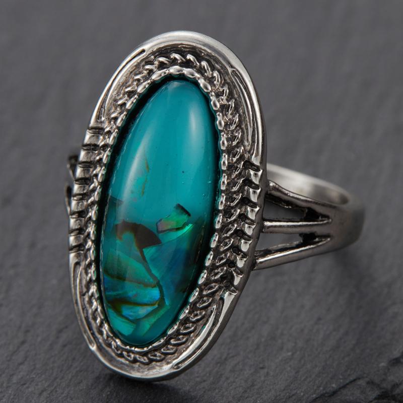 

Retro and Trendy Oval Stone Carved Pattern Ring, Women s Personalized Bohemian Ethnic Style Holiday Accessories Zircon 6