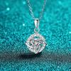 Yin Baichuan S925 Sterling Silver Moissanite Heart Swirl Pendant Necklace - Elegant Ins Style Clavicle Chain for Women