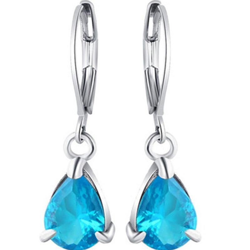 Inlaid Pink Zircon Women'S Earrings Women'S Engagement Jewelry