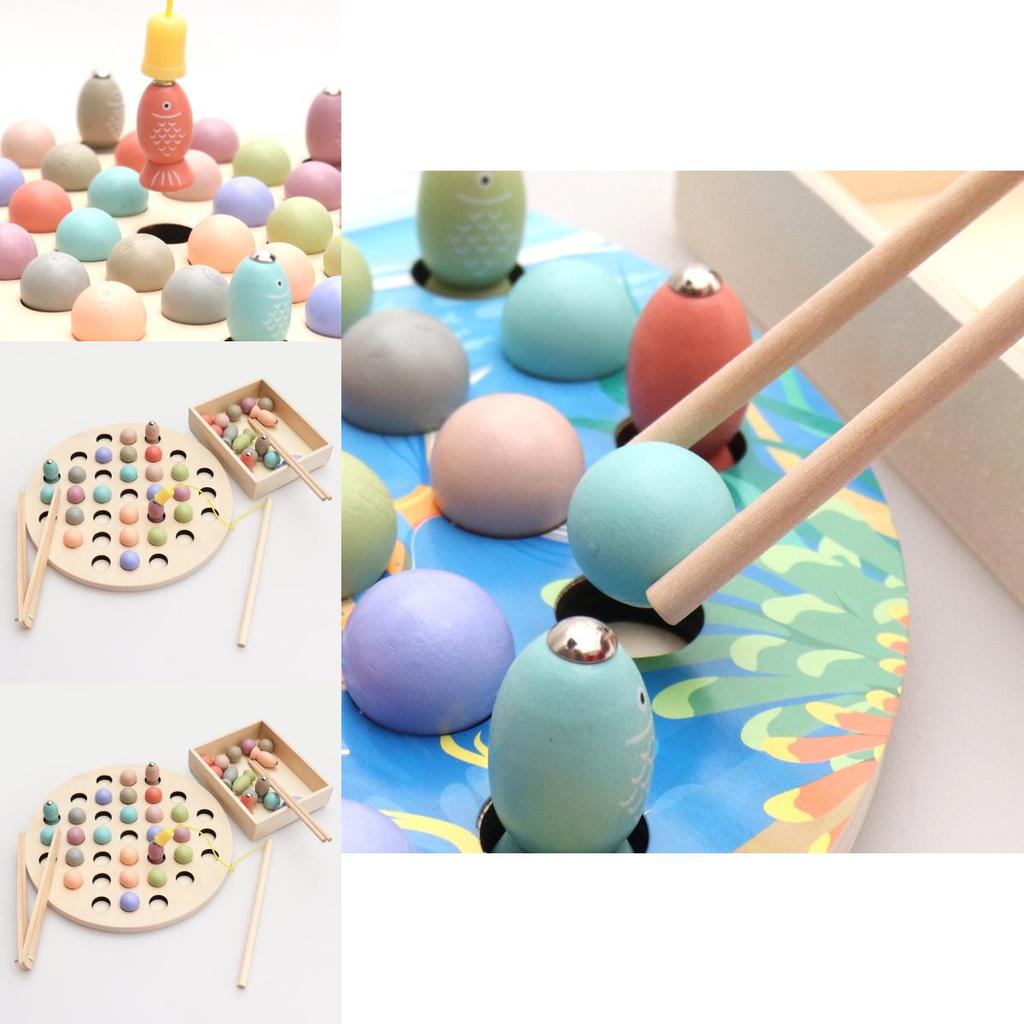 Magnetic Fishing Puzzle For Kids Ages 3 To 6 Wooden Educational Game For Focus And Skill Development