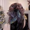 Gifts Retro Organza Flower Hair Clip Luxurious Ribbon Mesh Hair Clip Rhinestones Back of Head Hair Accessory