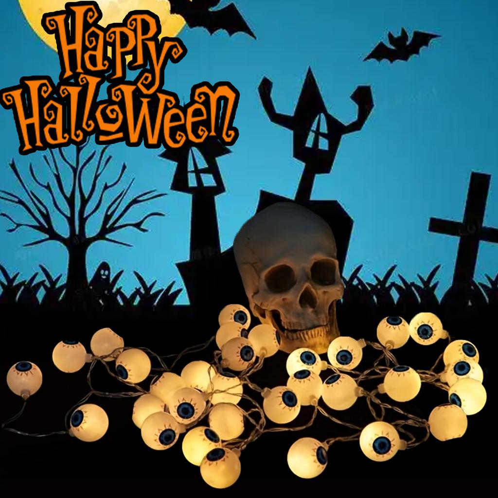 Halloween Horror Augapfel LED Lichterkette Batteriebetrieben Festivaldekorationen Spukhaus Requisiten für Halloween Partyzubehör