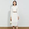 TATU French-Inspired Off-White Mid-Length Long-Sleeve Dress