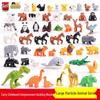 Compatible LEGO Large Building Blocks & Animal Accessories: Dinosaur, Crocodile, Tiger, Giraffe, Chicken, Dog, Cat.
