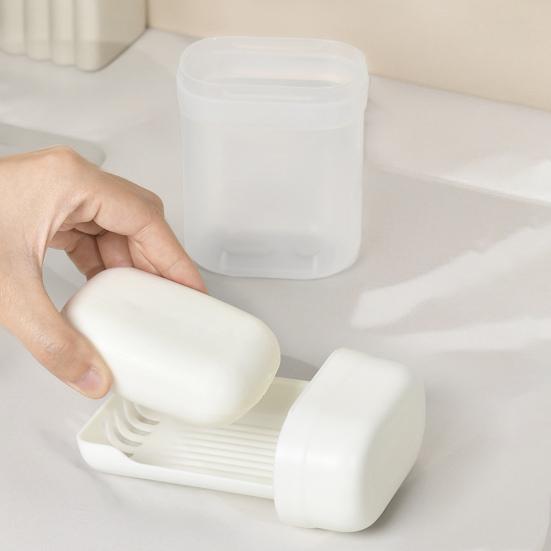 Bathroom Soap Bar Holder Soap Dish Container Self-draining Design Compact