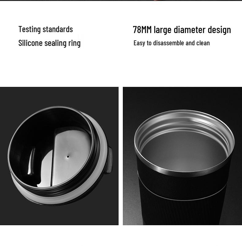 3rd Gen Stainless Steel & Silicone Insulated Coffee Cup - Portable, Stylish Business Gift with Logo Printing