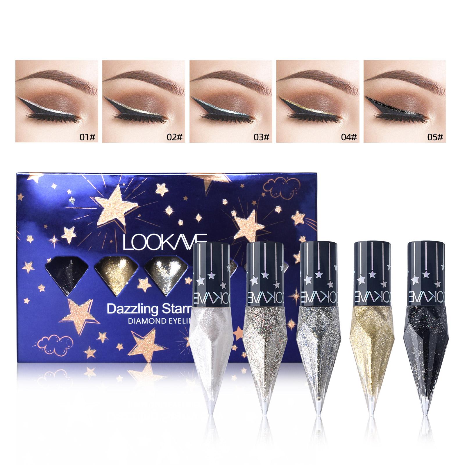 

5 цветов блестящая подводка для глаз Алмазная блестящая жидкая подводка для глаз инструмент для макияжа глаз для женщин-девушек