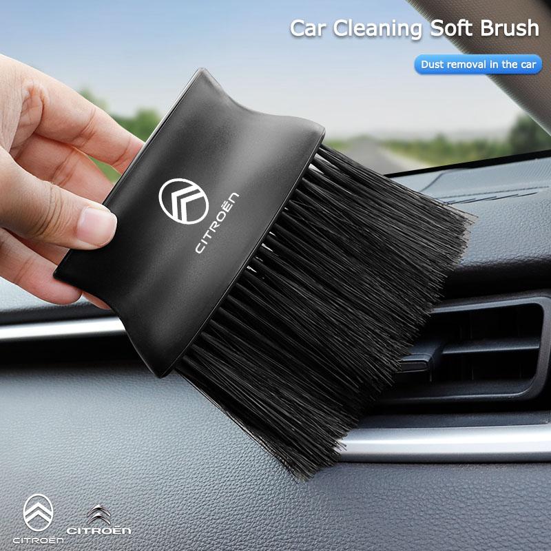 PJHC7 Car Interior Sweeping Dust Soft Brush Cleaning Tool Valve Cap For Citroen C4 C3 C5 C1 C6 C2 C5X e-C4 X e-C3 C-Elysee Berlingo