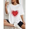 Vintage Oversized T-Shirt with Red Heart Collage Print – Romantic Edgy Heart-Themed Top