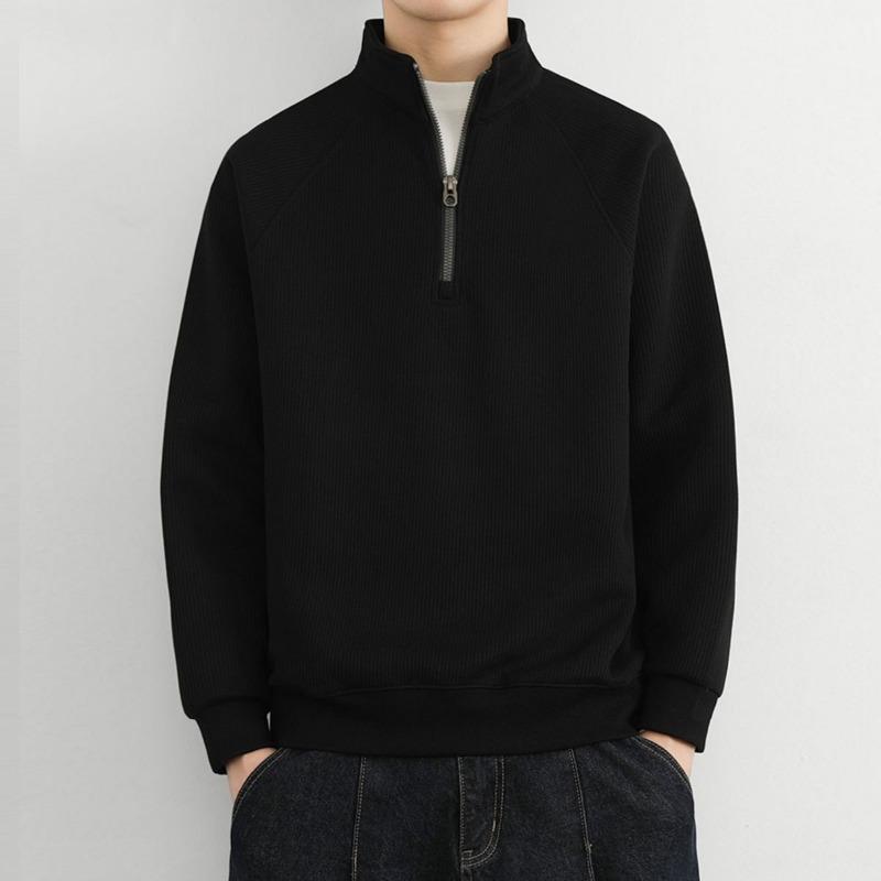 Men S Half Zip Stand Collar Sweatshirt Loose Casual American Style