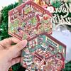 Christmas Storage Landscape Three-dimensional Sticker Miniature Scene Sticker  Children