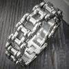 Rock and Roll Motorcycle Chain Bracelet Men Metal Men's Bracelets Big Size 22/24CM Long 21MM Wide Stainless Steel Wrist Jewelry