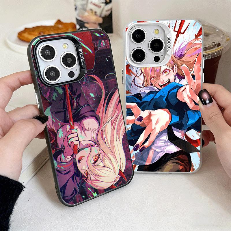 Anime Character Power CSM Soft Phone Case for iPhone 15 16 17 Pro Max 17Air 16E 14 Plus 13 12 Mini Shockproof Cover Back Shell