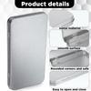 2 Pack Portable Storage Box Containers, Rectangular Metal Tin Boxes, Silver Rectangular T, Metal Tin Box with Hinged for Pen Eraser Craft Photos