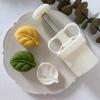 50g Plastic Material Mooncake Molds Leaf Shaped Mooncake Stamps DIY Baking Mooncake Accessories for Mid-Autumn Festival