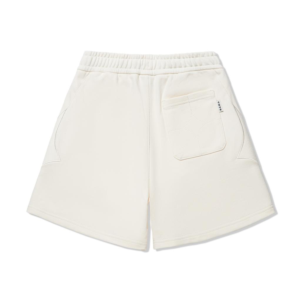 Li Ning Reignite Series Solid Color Mid Waist Loose Sports Casual Shorts Women Shorts Off-White AKSU172-3