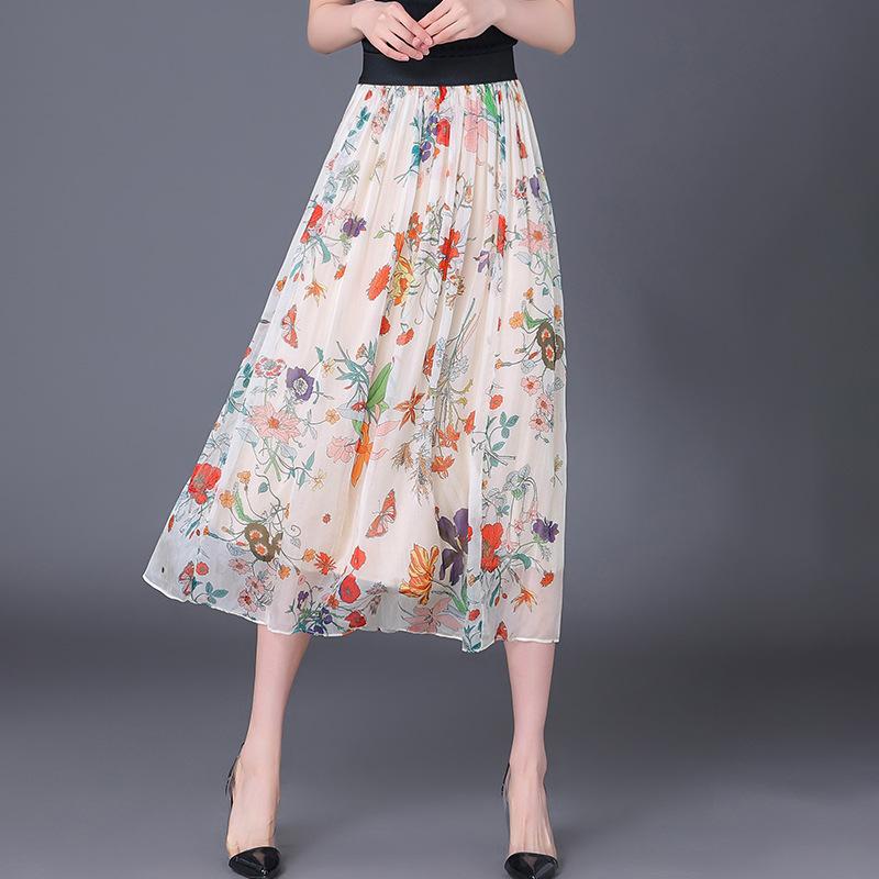 Silk skirt women's  dress new small age-reducing design mulberry silk skirt