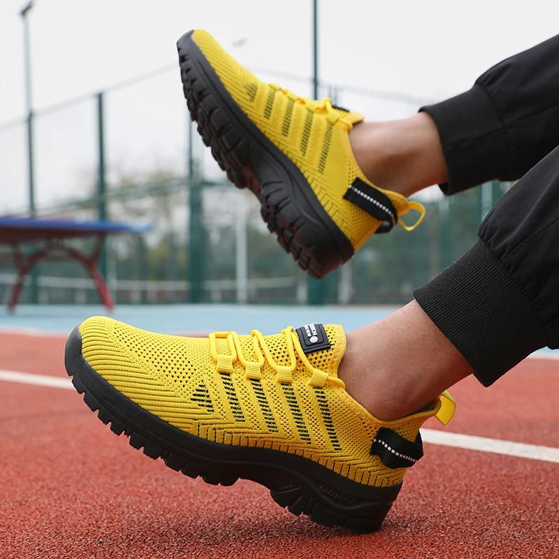 

Fashion 2025 Men s Shoes High Quality Men s Sports Shoes Women s Fashion Gym Casual Lightweight Walking Large Shoes Zapatillas Hombre 36 жёлтый