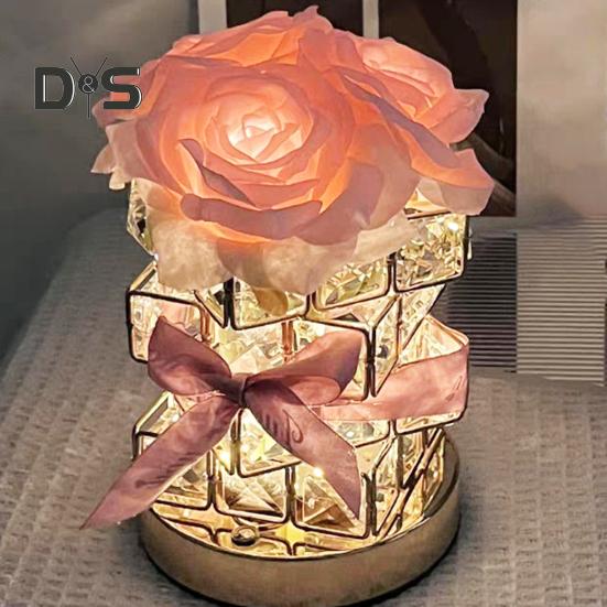 LED-Nachtlicht, wiederaufladbar, kabellos, Rosenlicht, 3 Beleuchtungsmodi, dimmbar, Blumenlampe, romantische Schlafzimmerdekoration