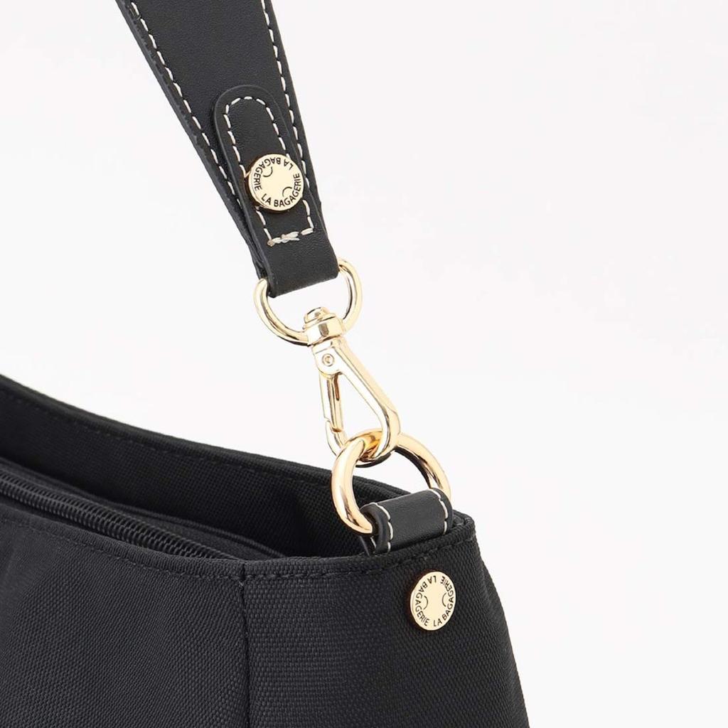 Labagagery Polyester Canvas Tucked Shoulder Bag B008702 Black (10)