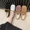 New Style of Doudou Shoes, Women's Cotton Shoes with Fleece, Versatile Fleece Shoes, Flat Student Shoes