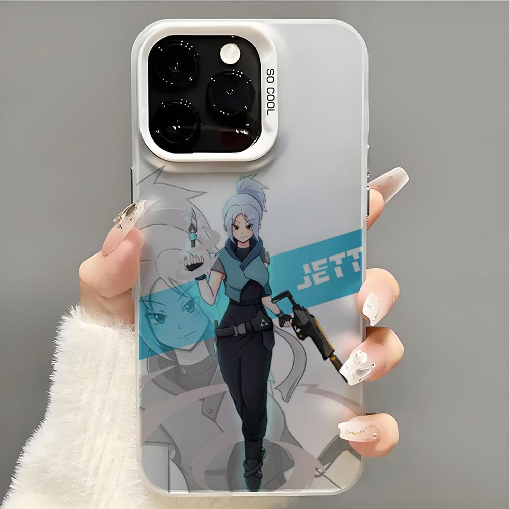 Game V-VALORANT Jett Phone Case Phone Case For iPhone 14 16 15 11 12 13 Pro Max Mini Plus Shockproof Cover