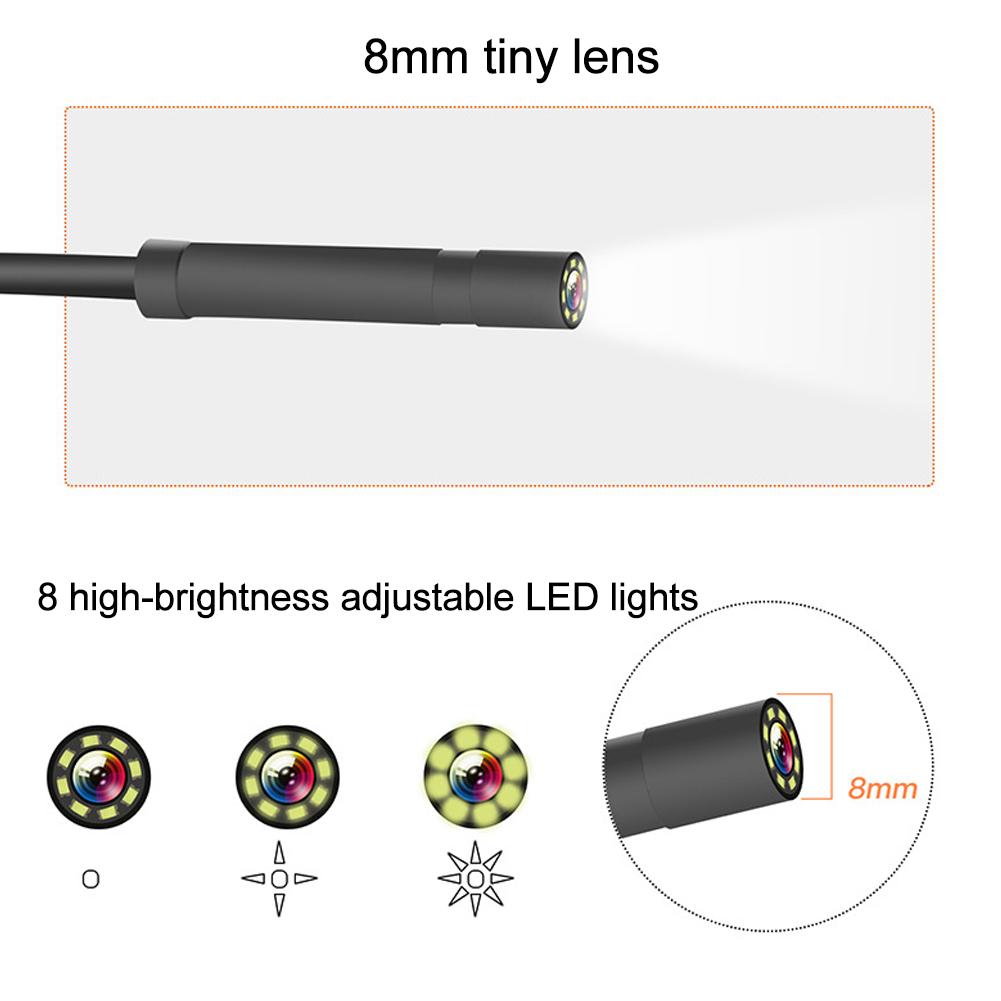 P40 1080P 8 LED Light Waterproof Industrial Endoscope Camera with 4.3in Screen Diameter 8mm